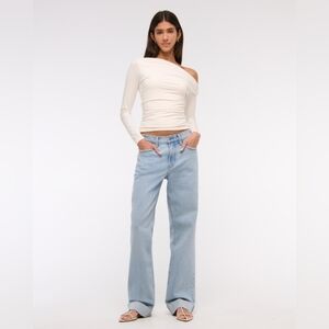 Abercrombie & Fitch Low Rise Baggy Jeans Size 16 | Y2K 90s Wide Leg Light Wash